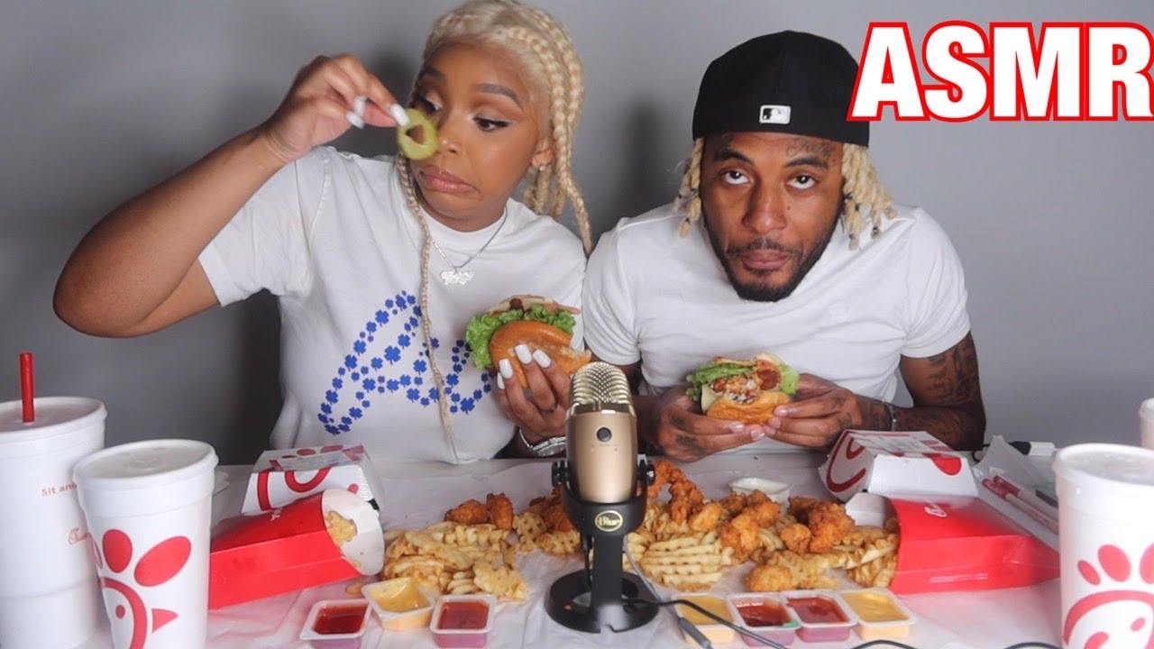 ASMR CHICK-FIL-A Chicken Cheese Sandwich & WAFFLE Fries