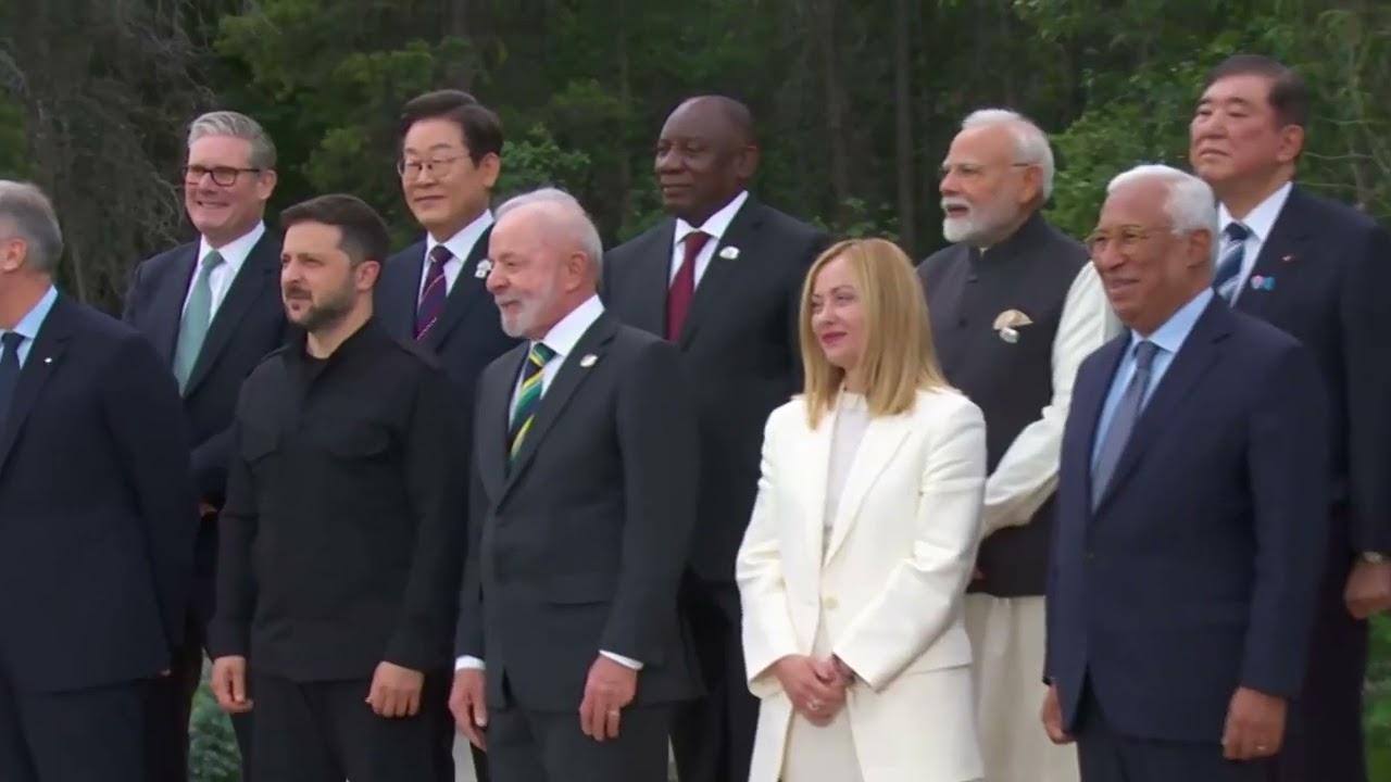 PM Shri Narendra Modi and other G7 Summit Outreach Leaders meet in Kananaskis, Canada. #PMModiAtG7