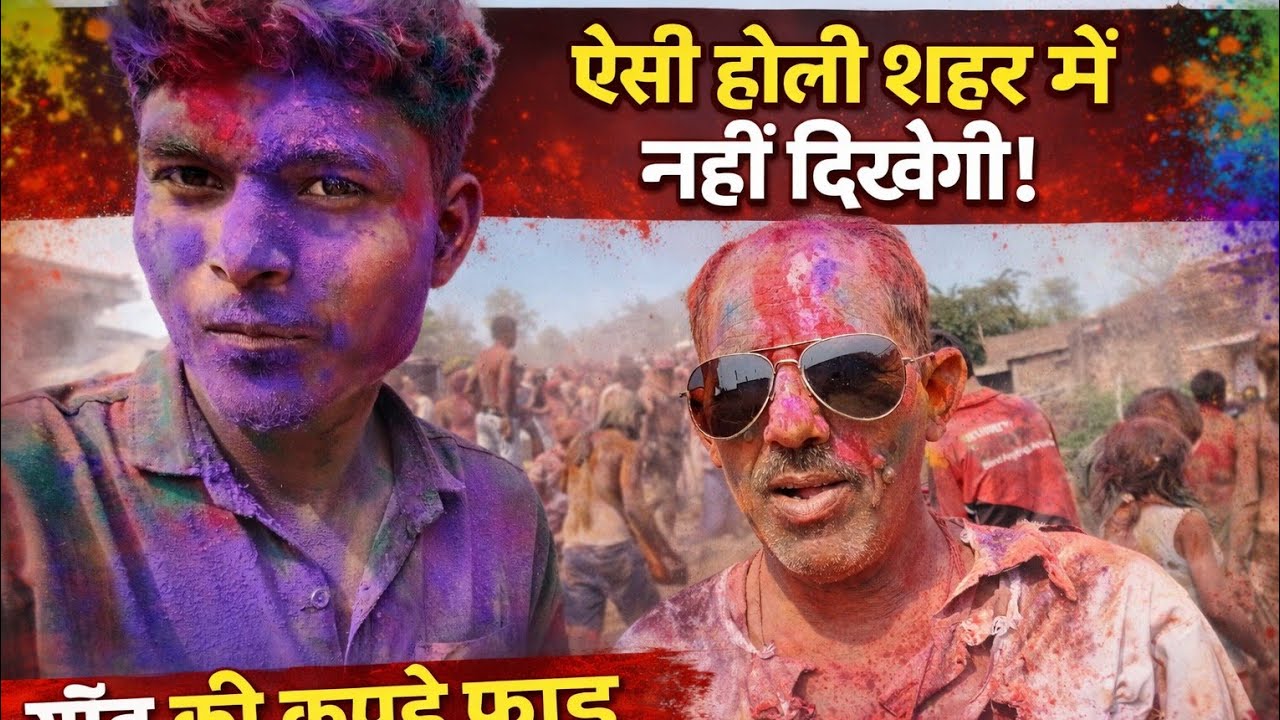“ऐसी होली शहर में नहीं दिखेगी! गाँव की कपड़े फाड़ धूल-मिट्टी होली 🤣”