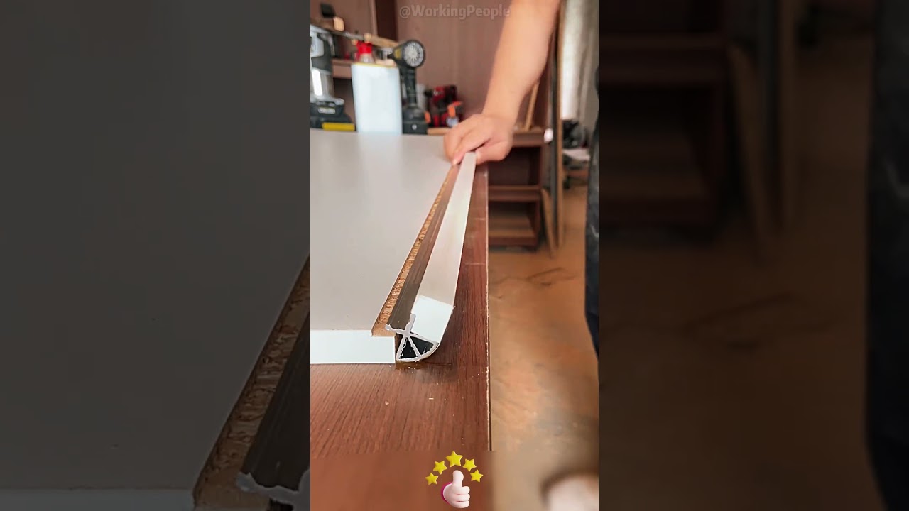 Installation method of arc - shaped aluminum alloy edges for woodworking