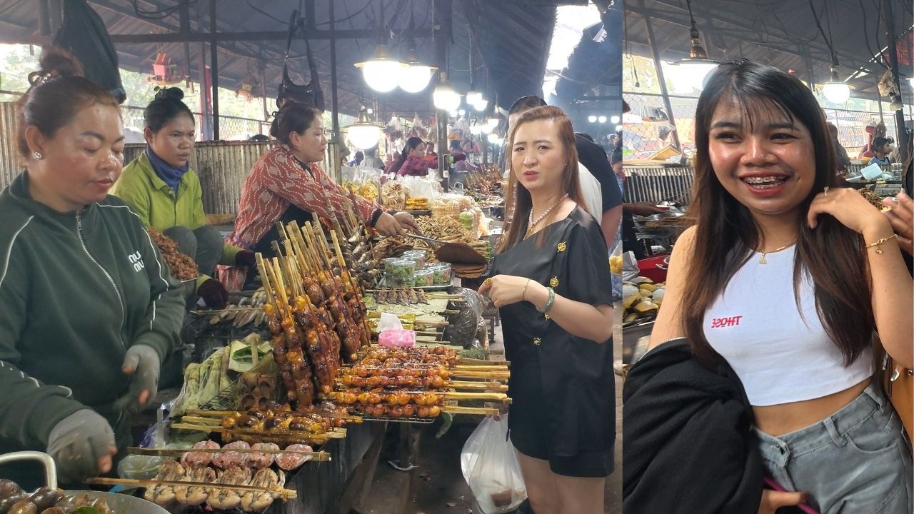 Amazing Street Food in Oudong Mountain 🇰🇭🔥  Countryside Walking Tour & Yummy Khmer Grilled Food