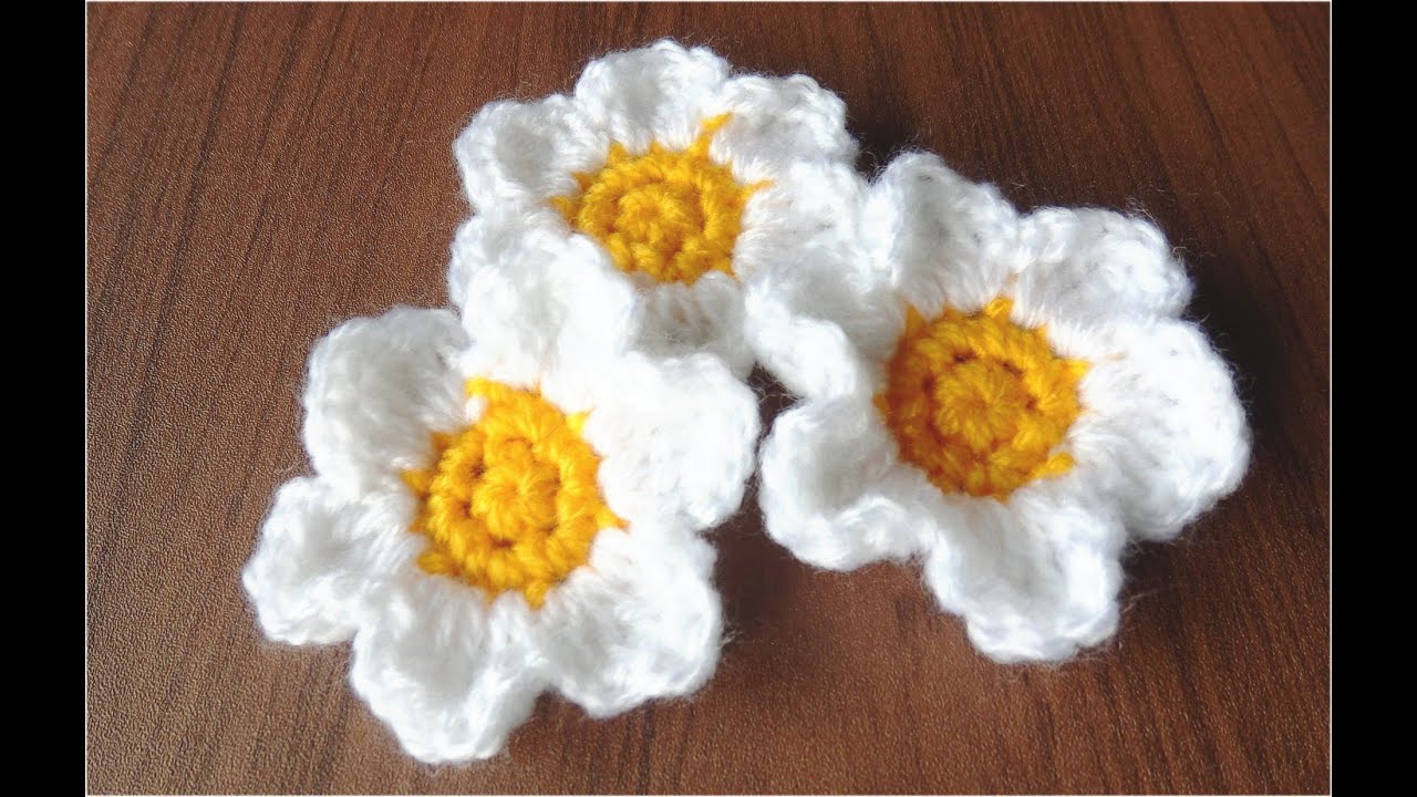 かぎ針編みの花の編み方　４　How to Crochet Flower
