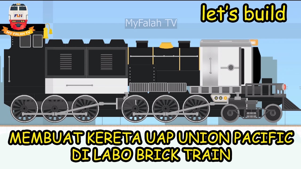 Membuat Kereta Api Uap Jadul Union Pacific di Labo Brick Train #traingame