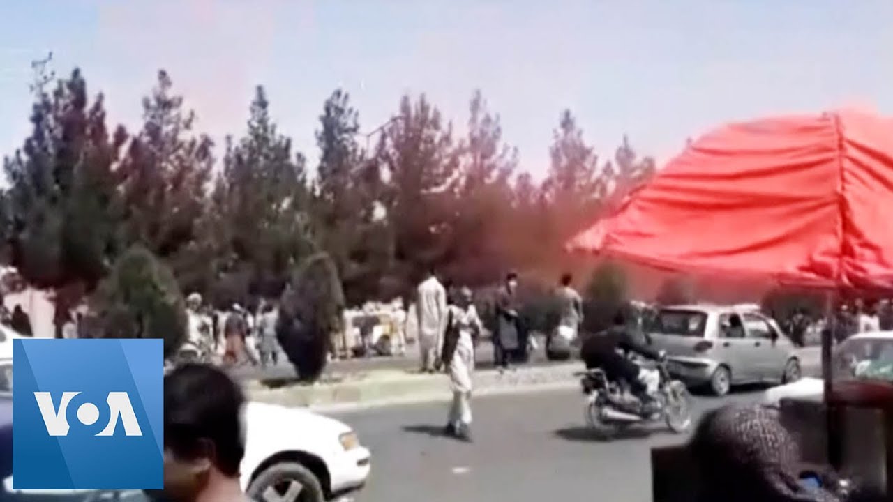 People Flee as Taliban Fire Into Air at Kabul Airport
