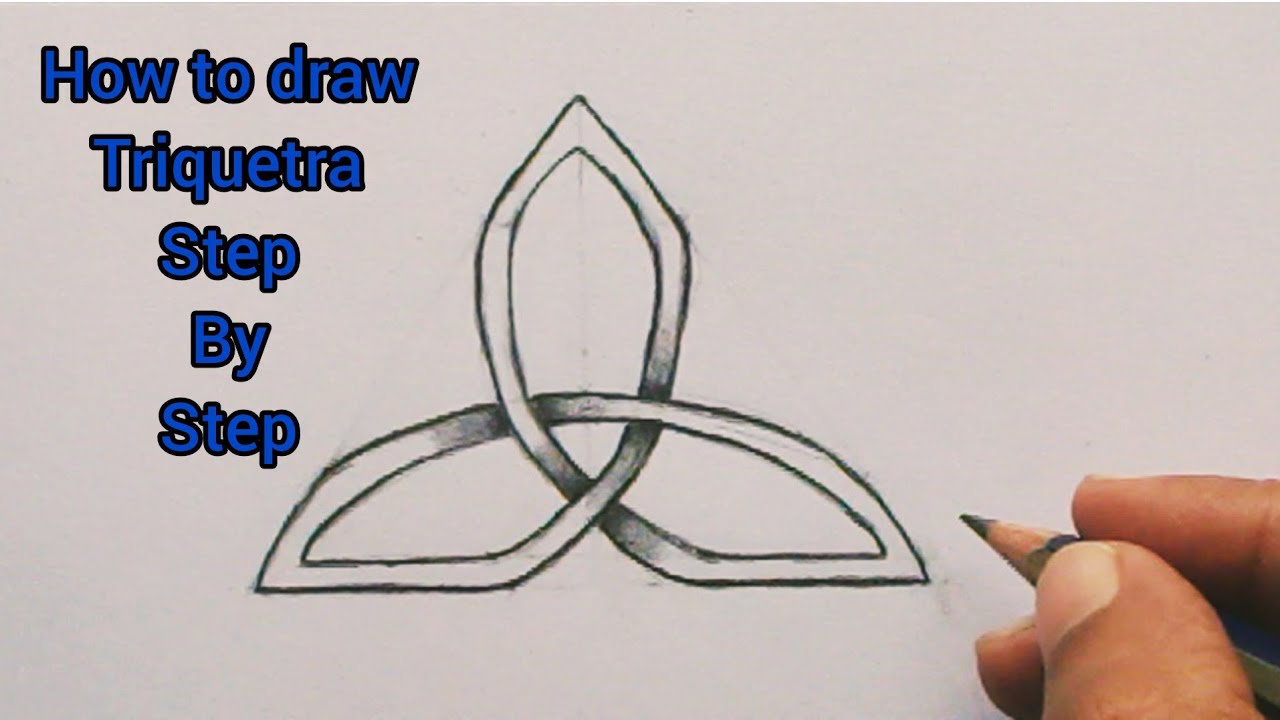 How to draw a triquetra step by step