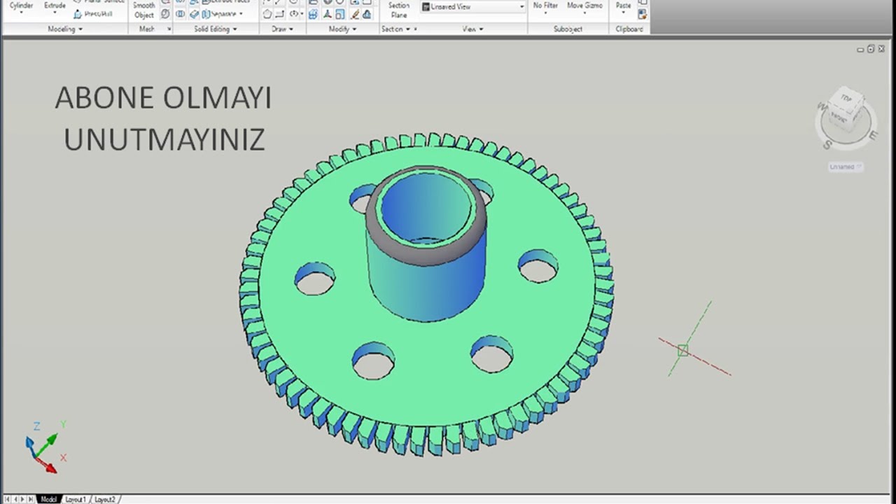 AUTOCAD 3 BOYUT - TUNA HOCA ( DERS 5)