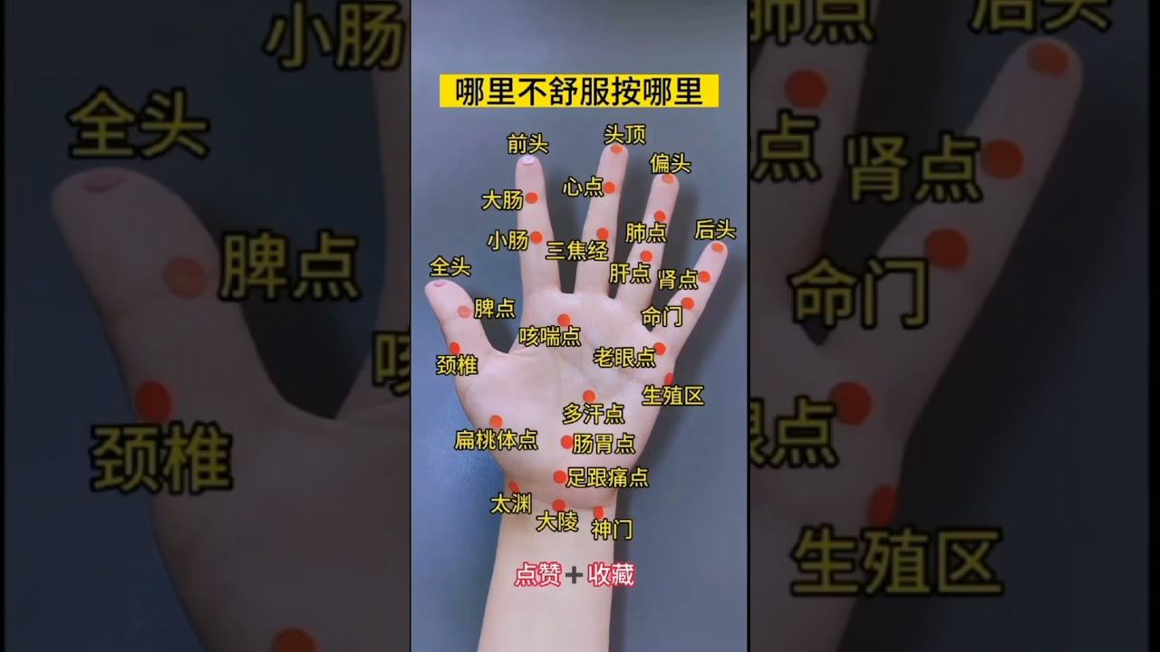 ＃手上最全穴位图，哪里不舒服找哪里按摩