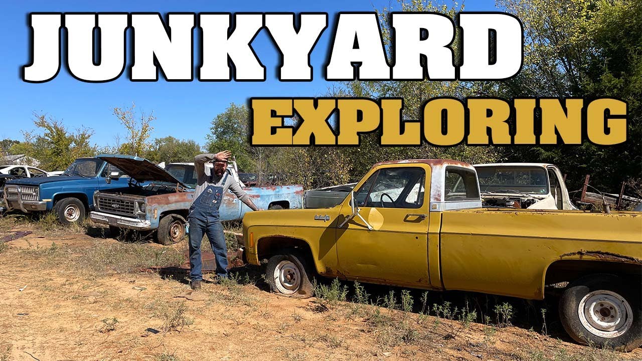 Junkyard Walk through. My favorite find yet, HID IN THE WOODS!