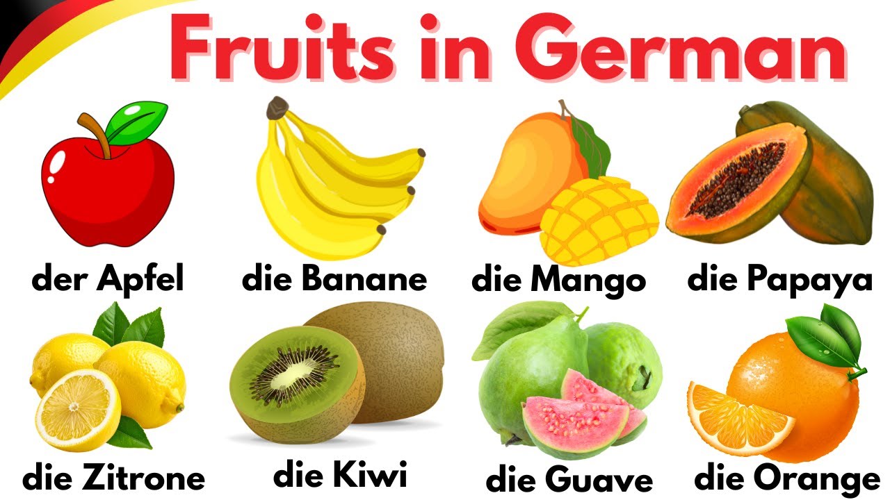 🍎🍌 Fruits in German | Obst auf Deutsch | Learn German Vocabulary 🇩🇪
