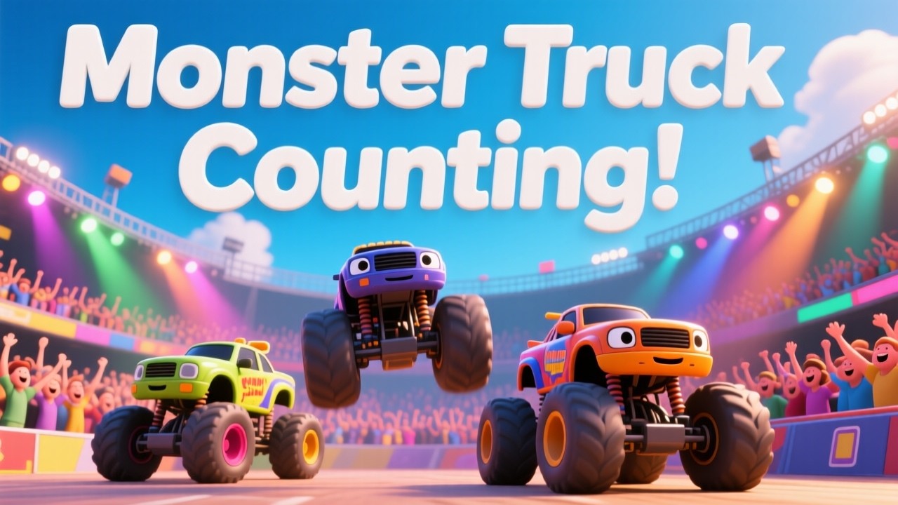 Toy Trucks Counting Song | Monster Trucks & Cars | Numbers for Kids | Nursery Rhymes