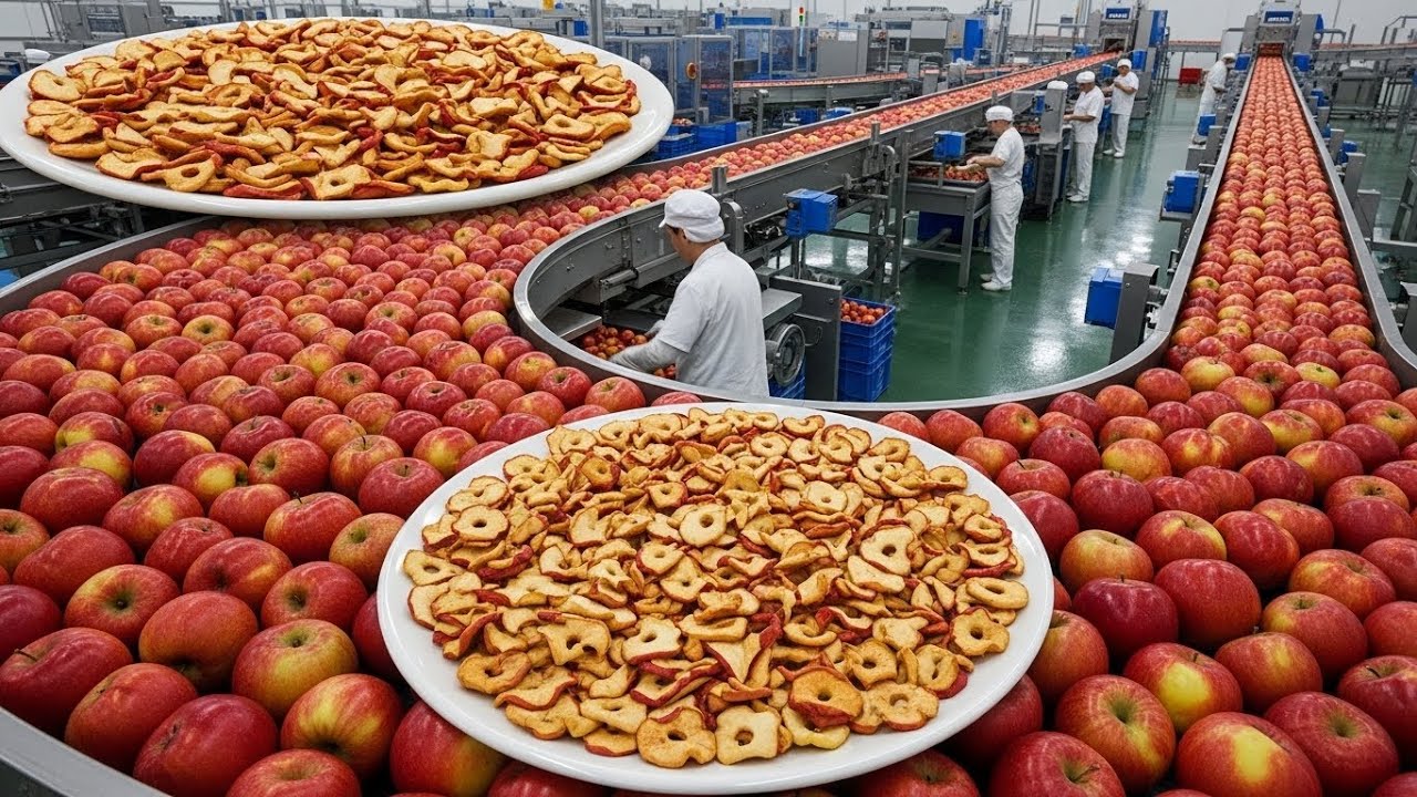 *Inside a Modern Factory: How Dried Apple Slices Are Processed, Dehydrated, and Packed for Snacking*