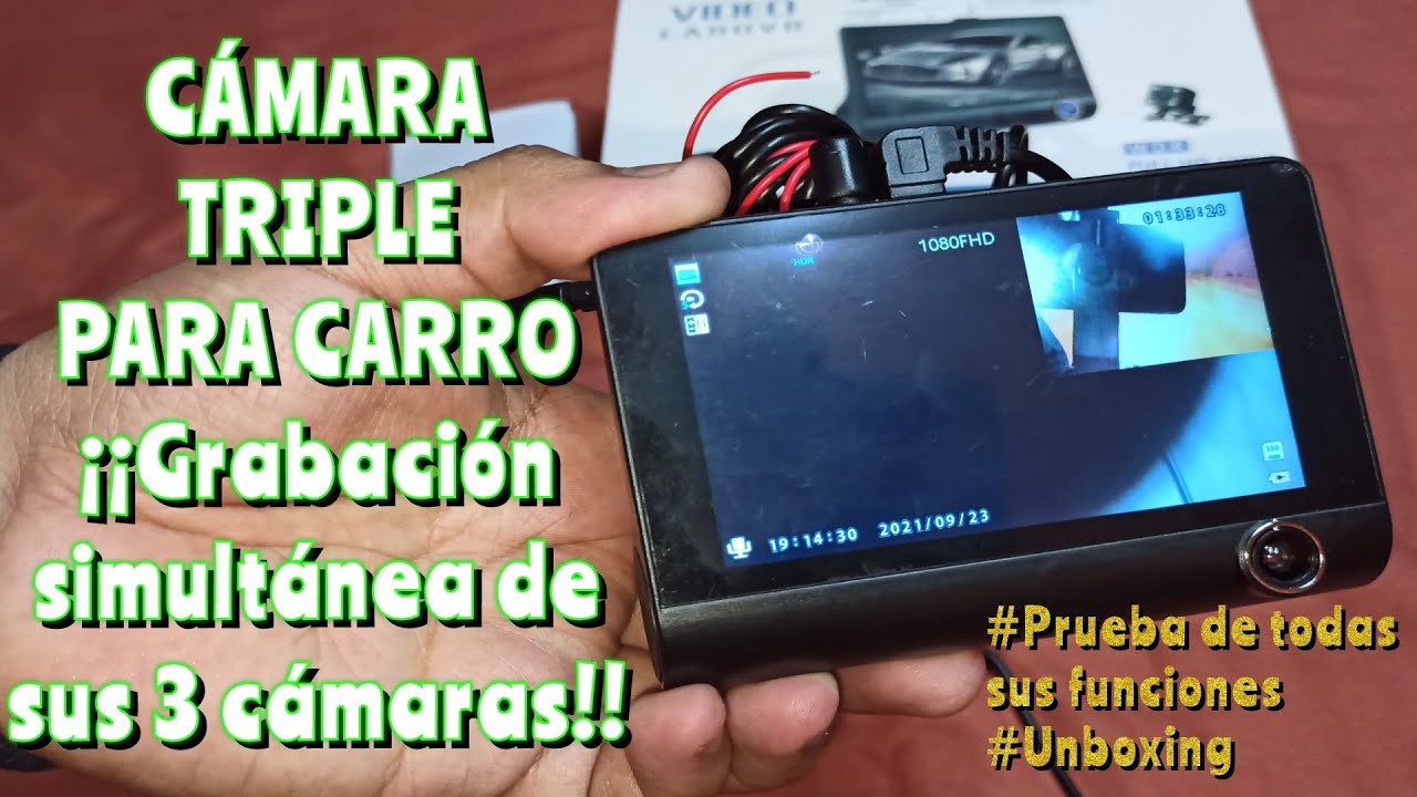 Dashcam de 3 lentes PARA AUTO ( Triple camara )