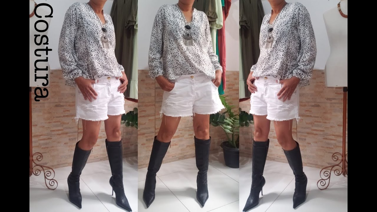 BLUSA DECOTE V MANGA LONGA