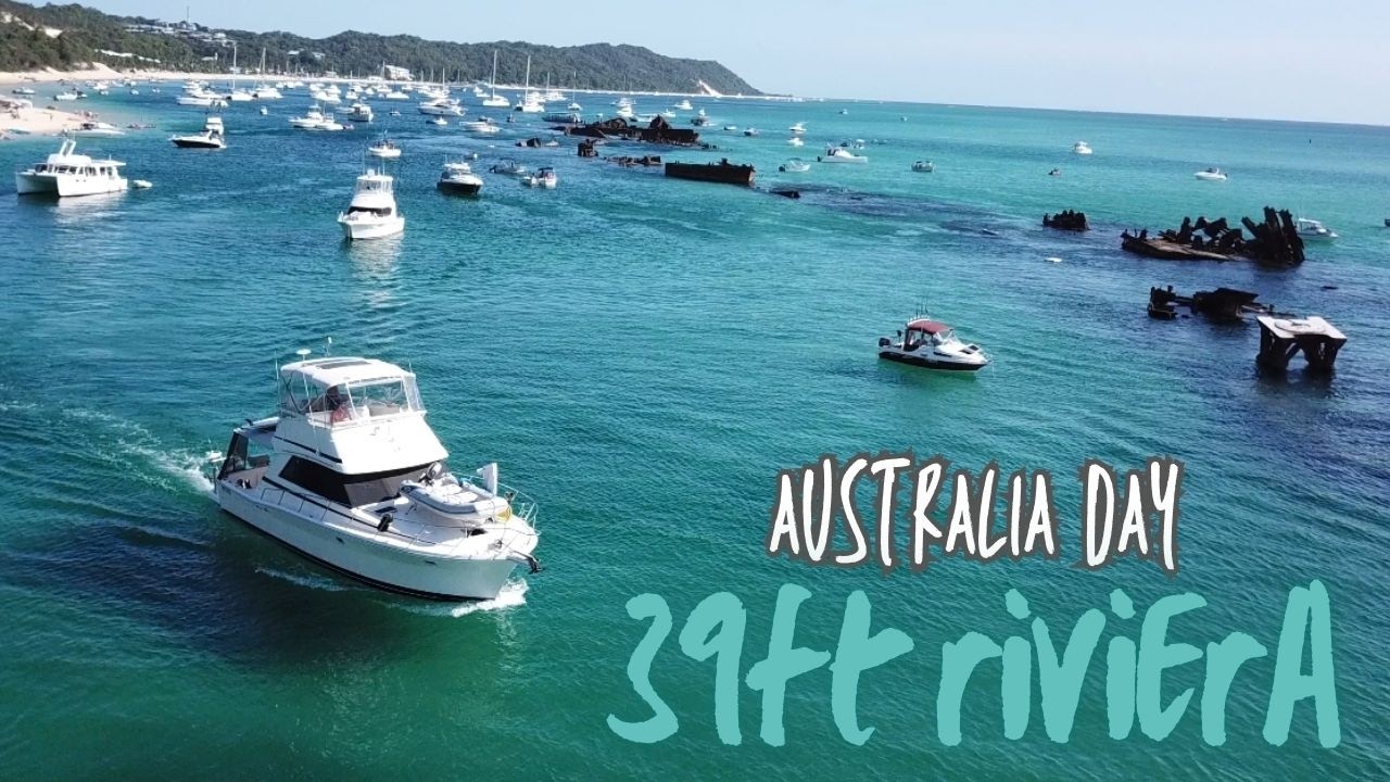 Almost HIT Bribie Island bridge  | 39ft Riviera  | Australia day