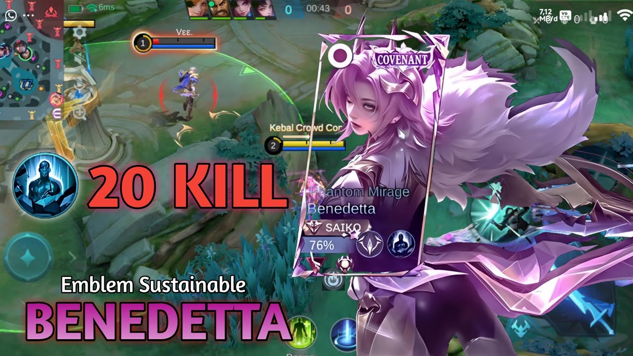 20 KILL‼️BENEDETTA BUILD BURST AND EMBLEM SUSTAINABLE !!