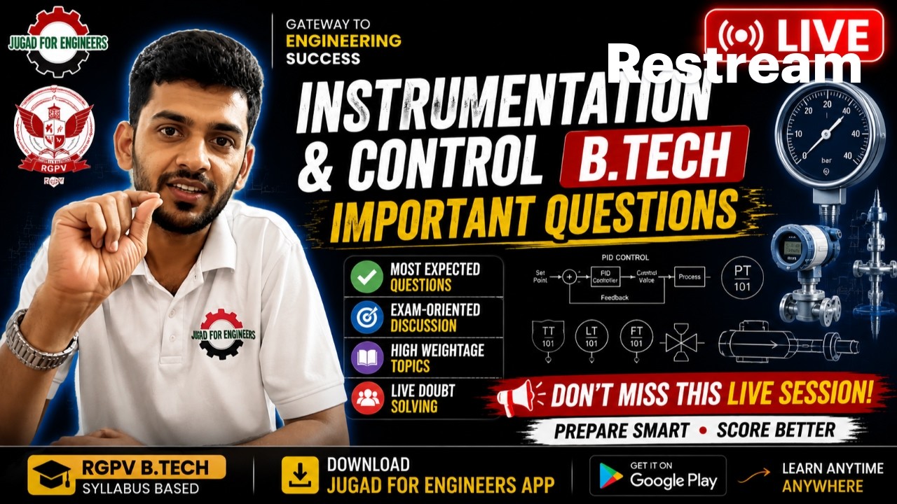 Instrumentation and Control-B.Tech | Important Questions | RGPV | jugad4engineers