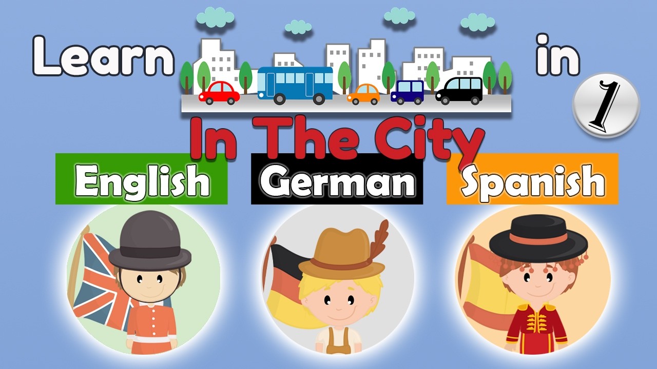 In the City Vocabularies - English - German - Spanish