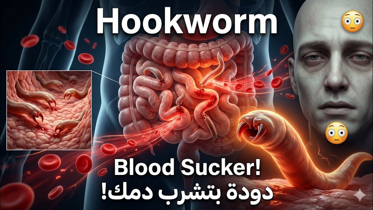 Hookworm ( Ancylostoma duodenale Vs Necator americanus ) الانكلستوما وعلاقتها بانيما الحديد
