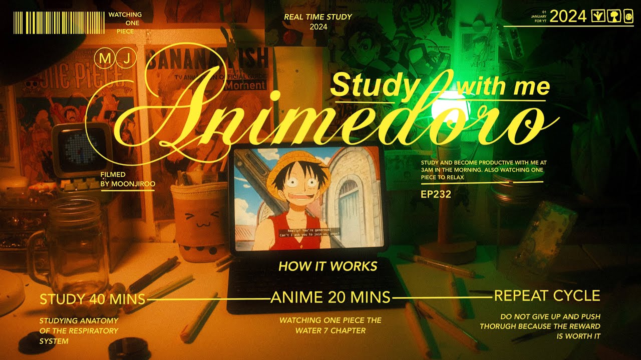 animedoro real time study with me at 3am (40/20) with lofi music