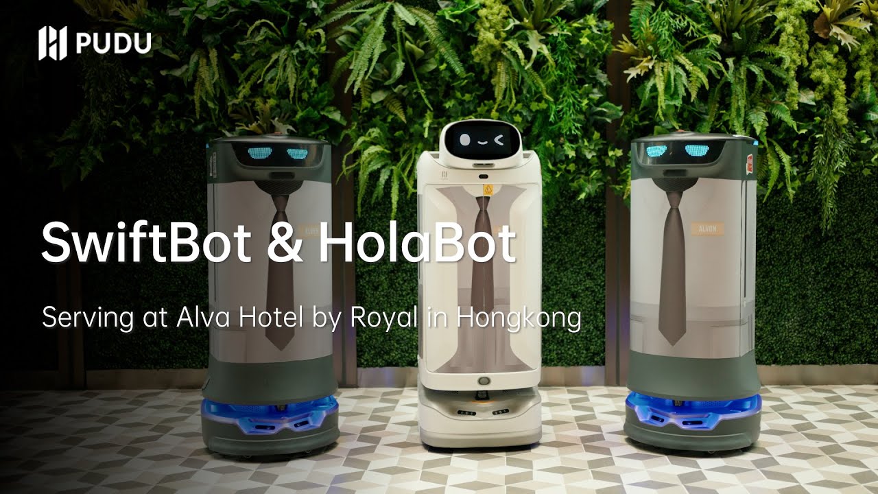 SwiftBot & HolaBot serve at Alva Hotel by Royal in Hongkong | Pudu Robotics