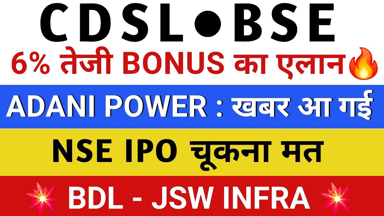 Cdsl Share Latest News | Cdsl Share news | BSE share latest news | Adani Power share | BDL share | 
