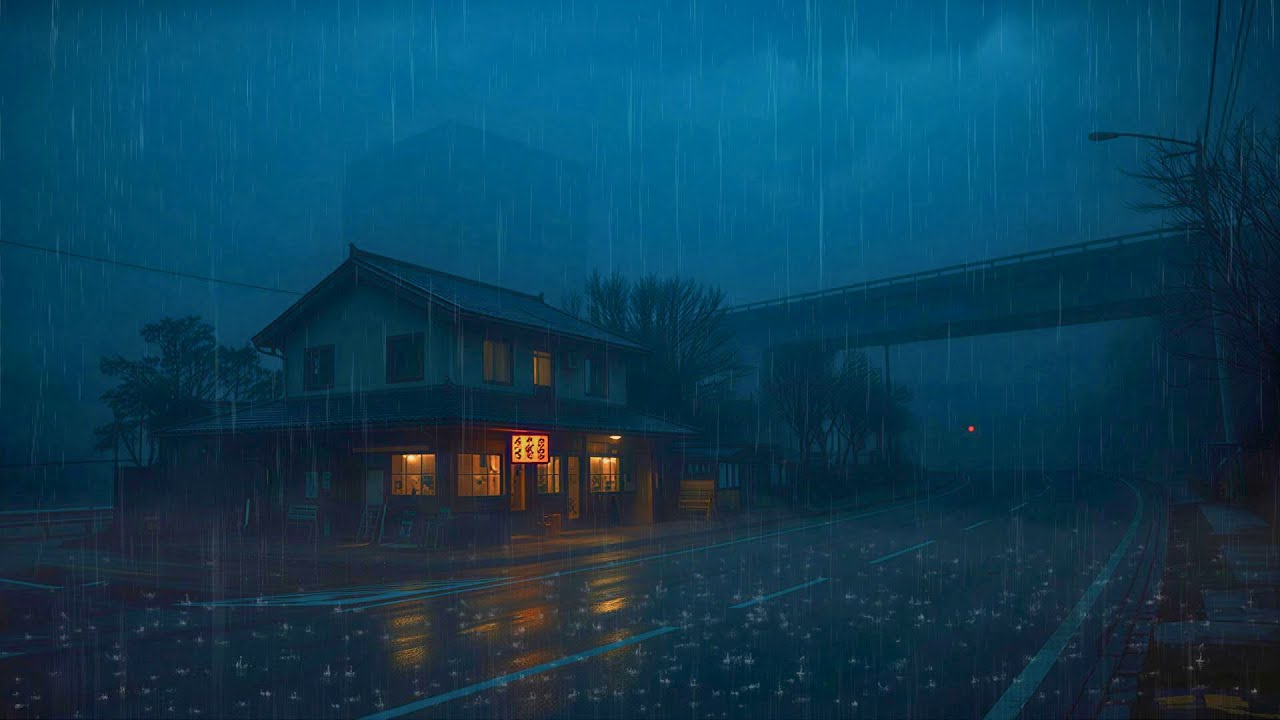 1980s & 90s Lofi Beats to cozy up for a Productive Night 🌧️ Rainy Night in Tokyo Coffee Shop