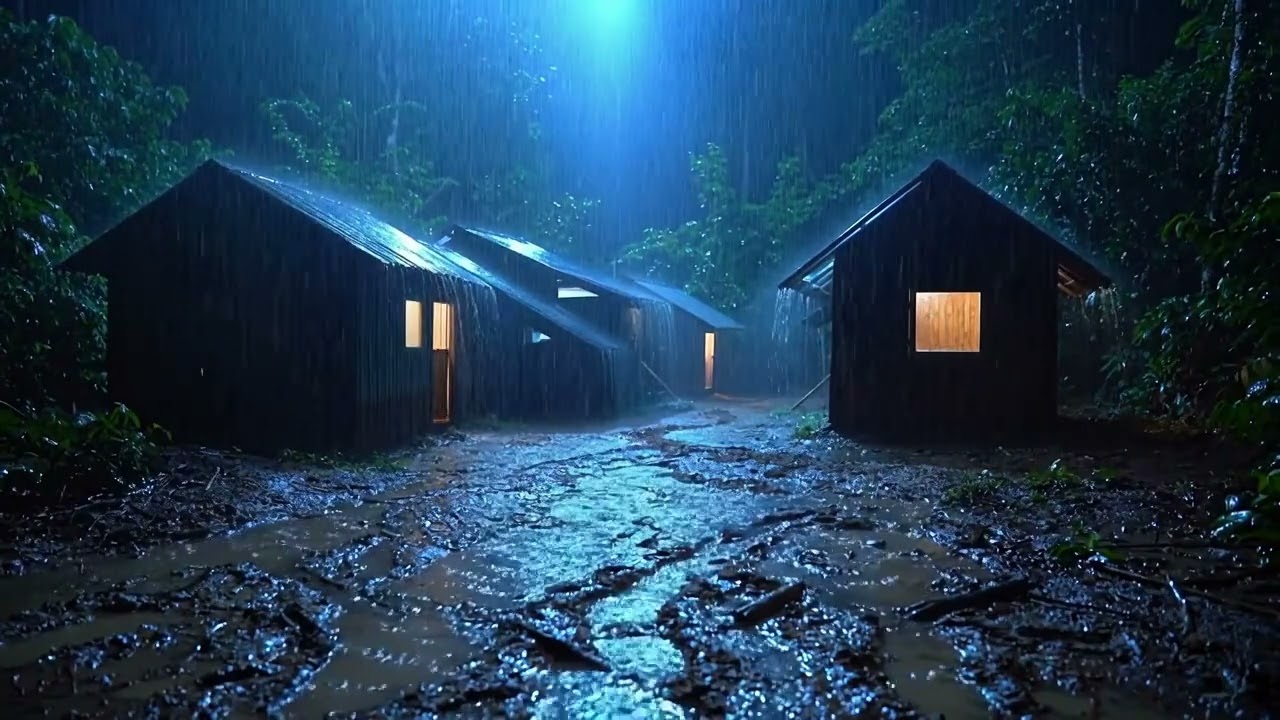 Heavy Rain Sounds for Sleeping 💤 Drift into Peaceful Deep Sleep Tonight 😴