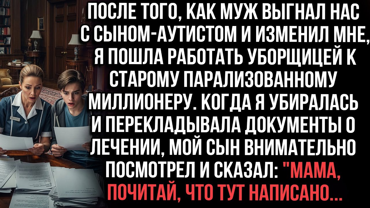 Муж бросил нас. Работая у миллионера, сын-аутист нашёл что-то важное в документах.