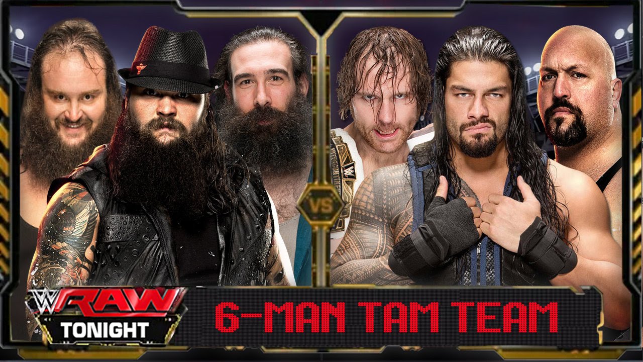 WWE Raw 2016 - Roman Reigns Dean Ambrose & Big Show Vs Wyatt Family (6 Man TagTeam) Match HD