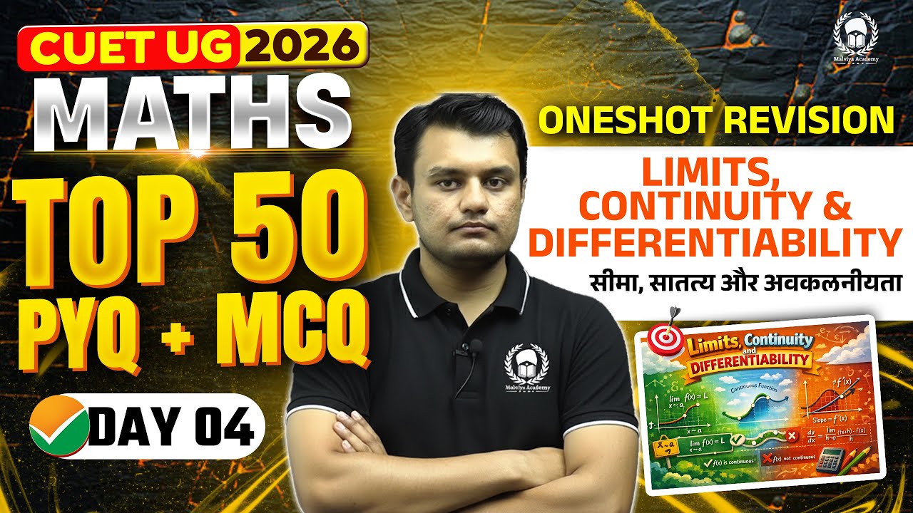 CUET 2026 Maths | Limits, Continuity & Differentiability Top 50 PYQ+MCQ | Umeed Phase-2 | Ishant Sir