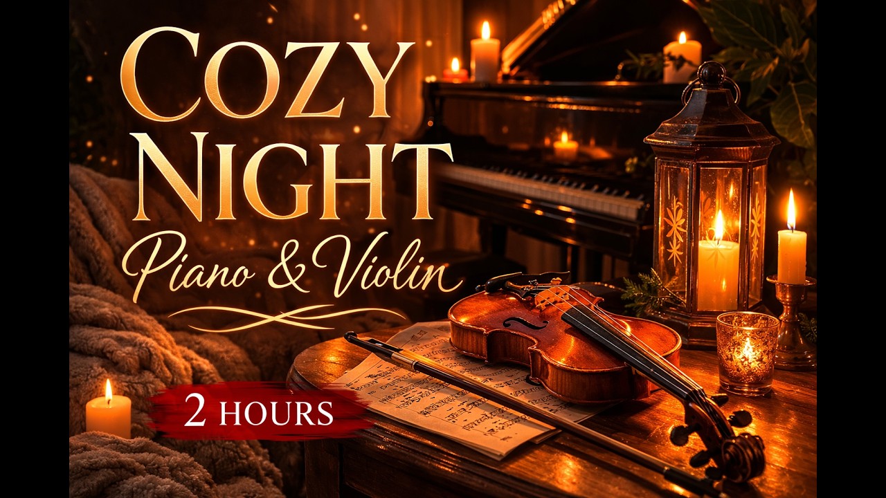 2 Hours Relaxing Piano & Violin Music 🎻 Cozy Candlelight Ambience for Sleep, Study & Relaxation