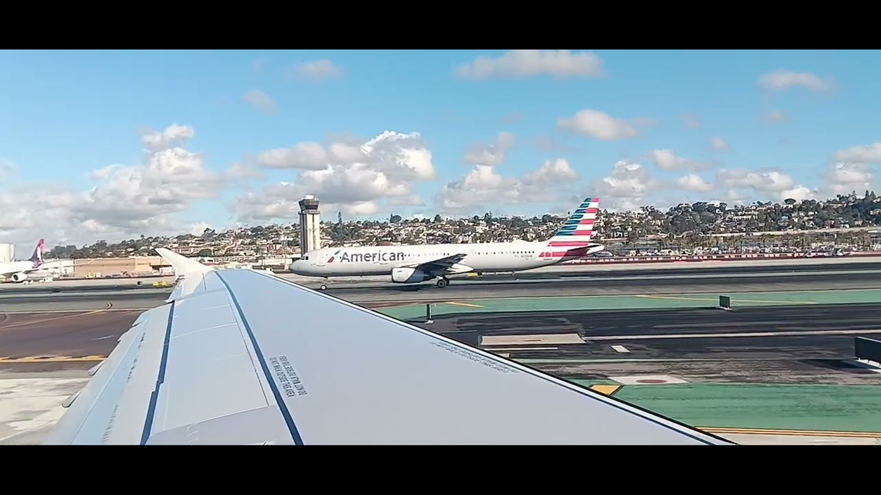 American Airlines takeoff from San Diego Airport