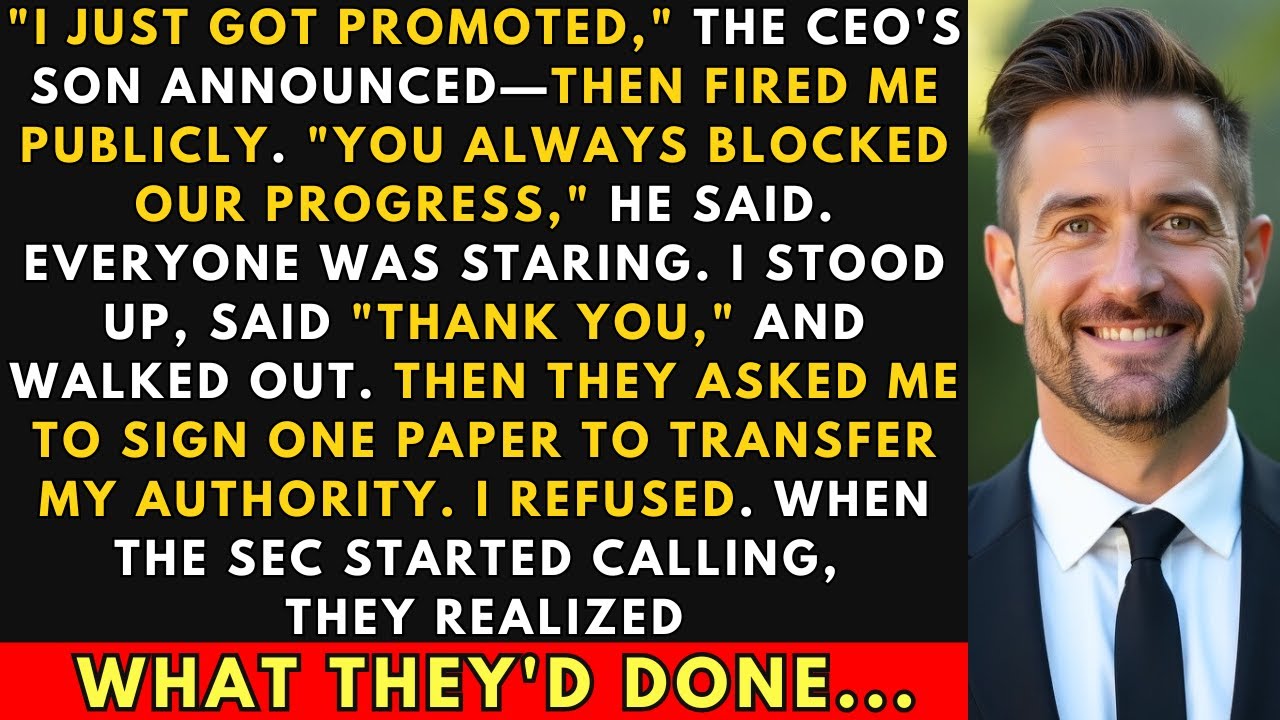 CEO's Son Fired Me Publicly — I Thanked Him and Refused to Clean Up His Mess  | Corporate Revenge