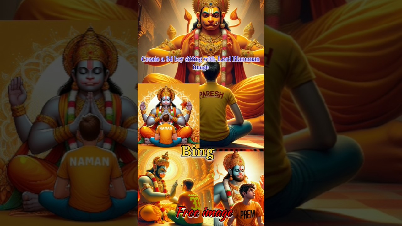 Create a boy pray with lord Hanuman image | Lord Hanuman image create | Hanuman image bing #bing