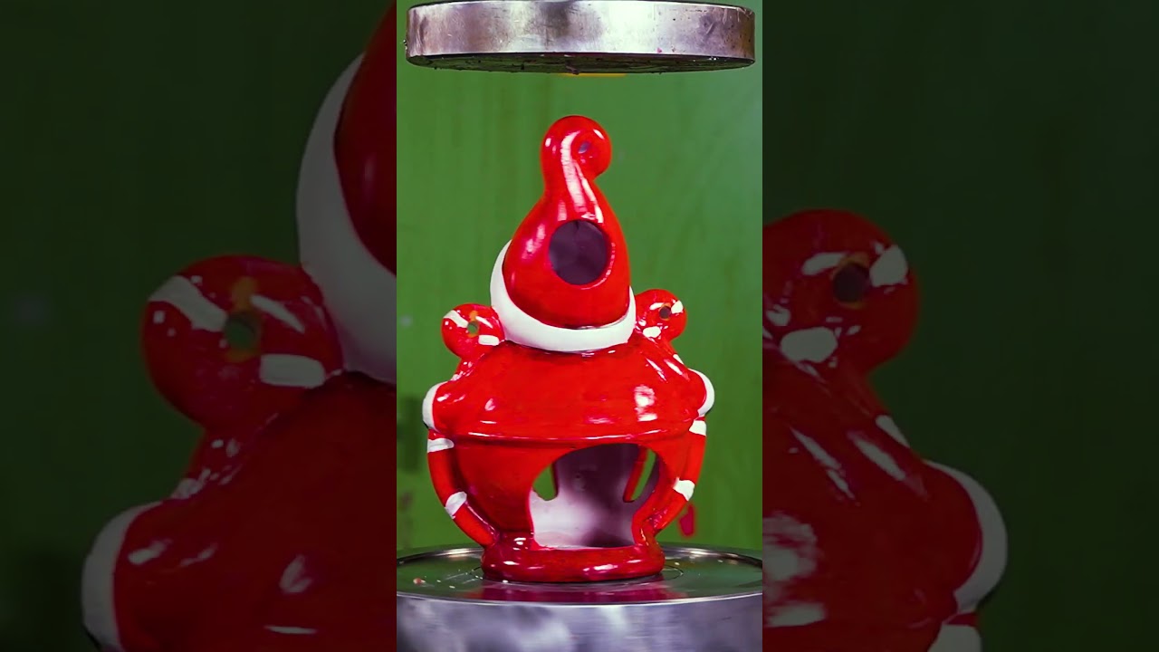 Crushing Green Slime 💚😱 With a Surprise! 💥 #hydraulicpress #satisfying #viral