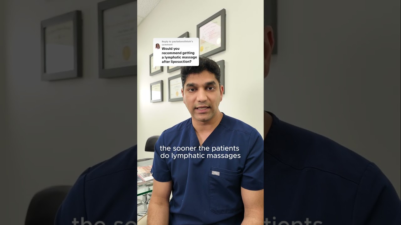 Plastic surgeon talks about lymphatic massages after liposuction. #shorts