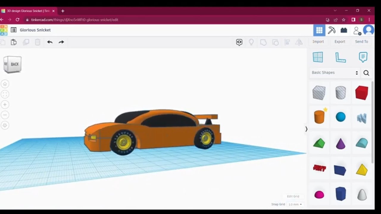 تصميم ثلاثي الابعاد مجسم سيارة باستخدام   Tinkercad