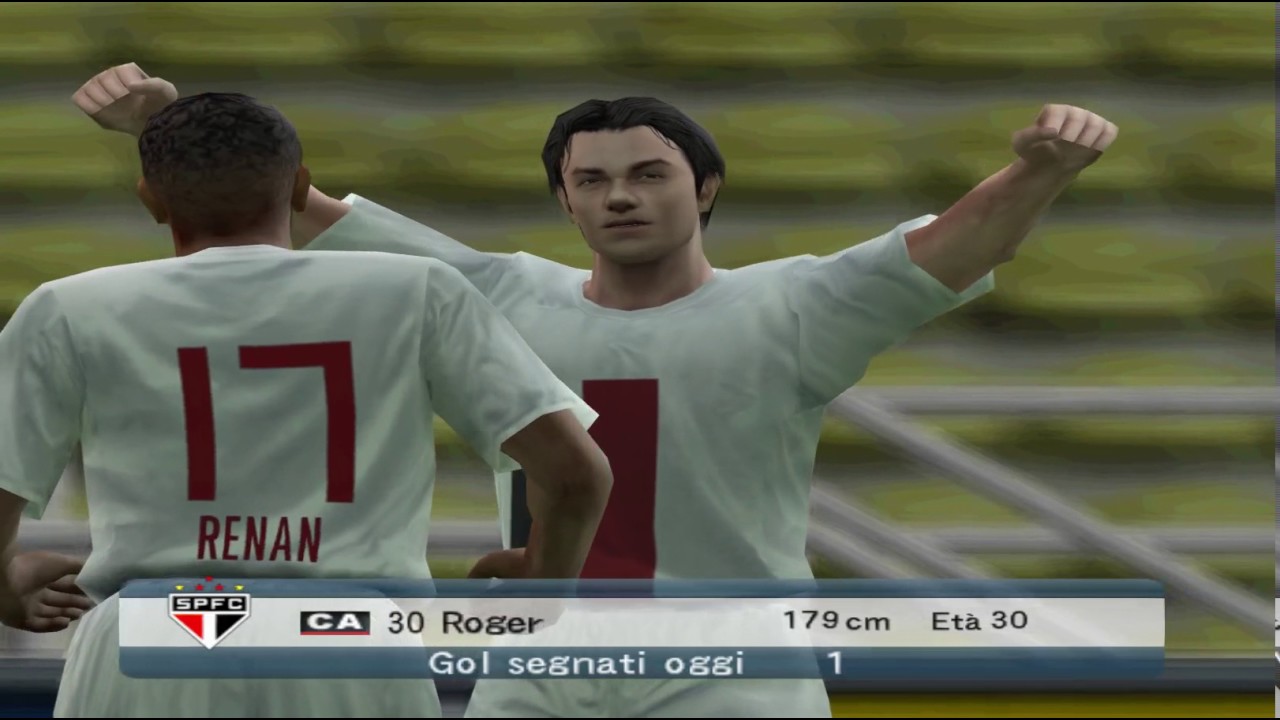 my Winning Eleven 10 / PES 6 4-2-4 formation setup ;  sao paulo vs milan