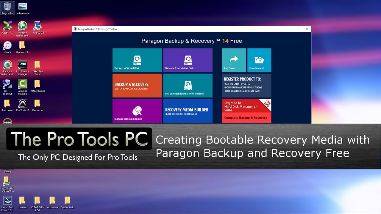 Creating Bootable Recovery Media with Paragon.   Pro Tools PC