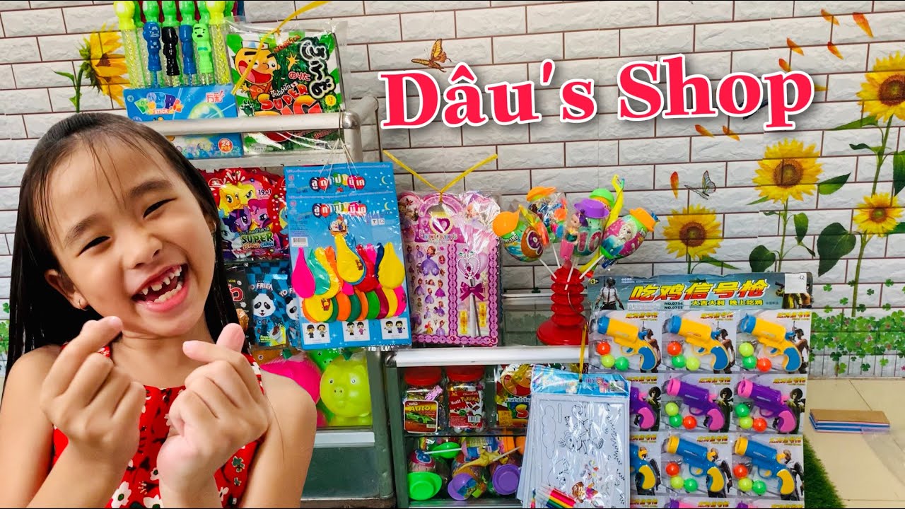 Khám Phá Cửa Hàng Bánh Kẹo Và Đồ Chơi Dâu's Shop (^_^) Dâu Lần Đầu Có Cửa Hàng Cho Riêng Mình (^_^)