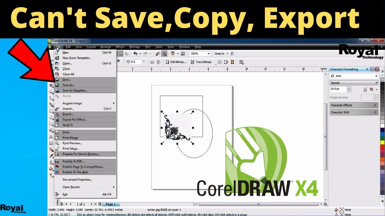 How To FIX Cant Save, Copy, Export In Corel Draw x3,x4,x5,x6,x7,x8 Problem 100% Solved