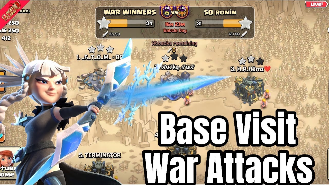 War attacks & Base Visit 🔥 - Live with Yogi Khelta Hai 🛑 #shortstream #coclive #cocshort #coc