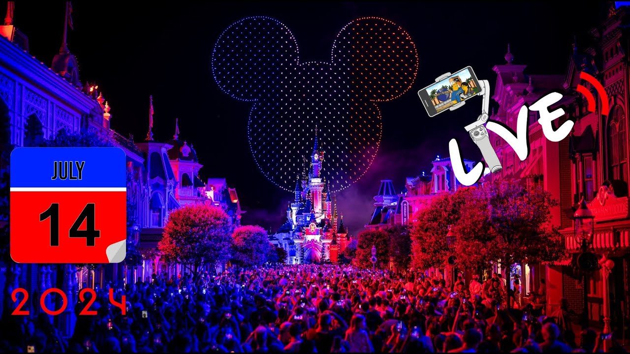 🔴[LIVE] Feu d'artifice du 14 JUILLET à Disneyland Paris 2/2