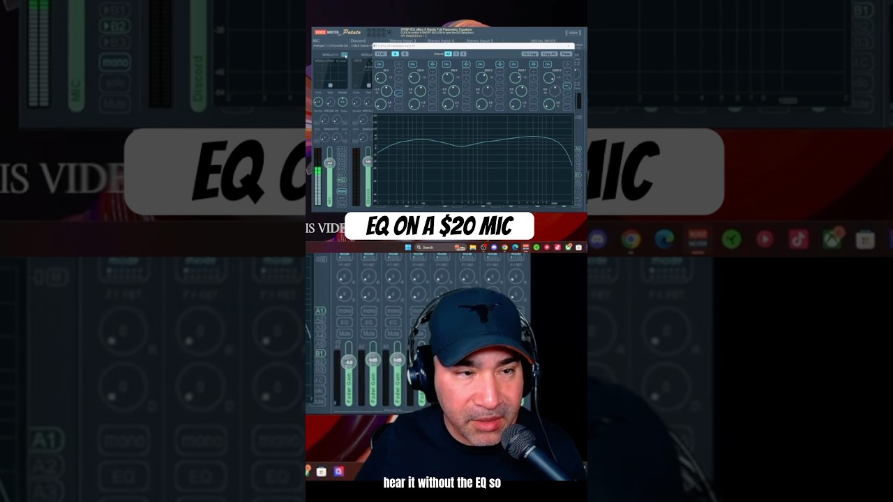 EQ settings on a budget microphone with Voicemeeter Potato