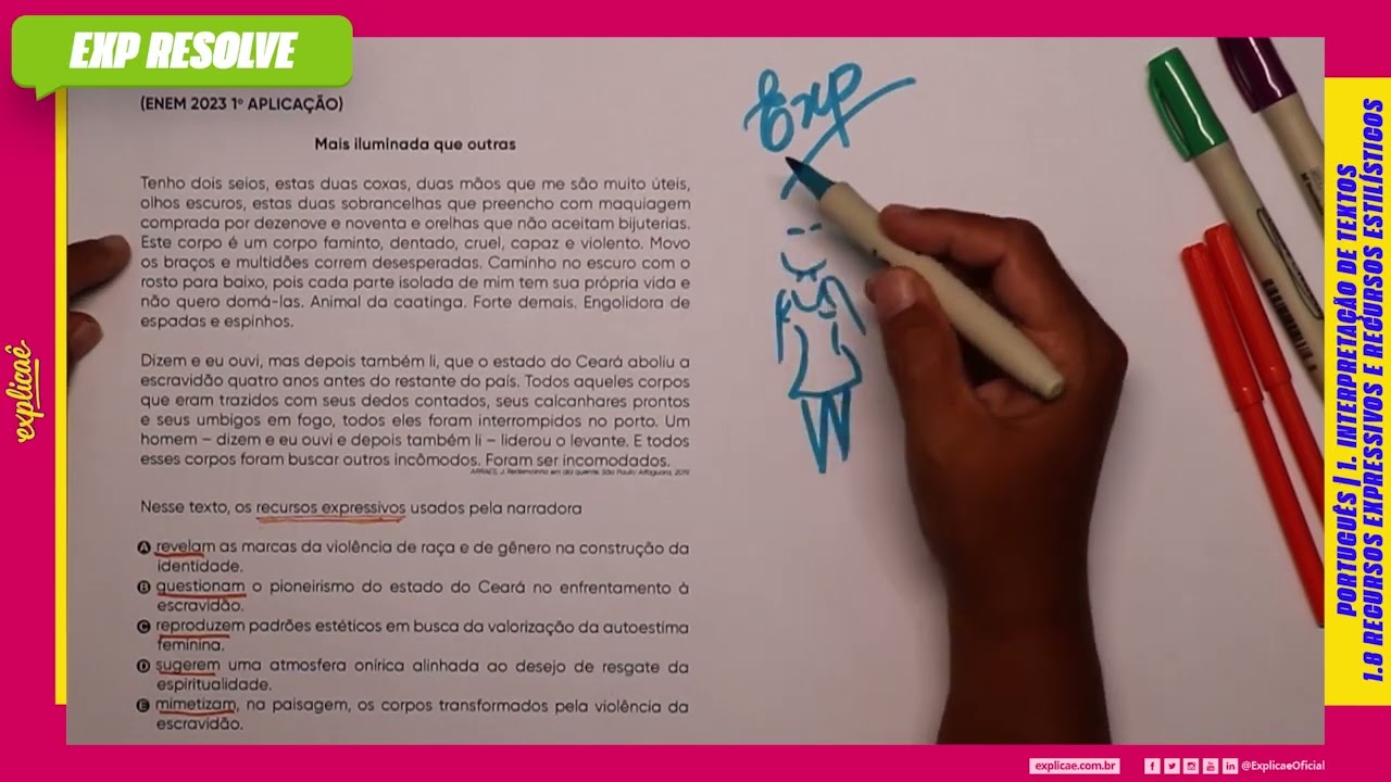 NESSE TEXTO, OS RECUROS EXPRESSIVOS USADOS (...) | RECURSOS EXPRESSIVOS E RECURSOS ESTILÍSTICOS