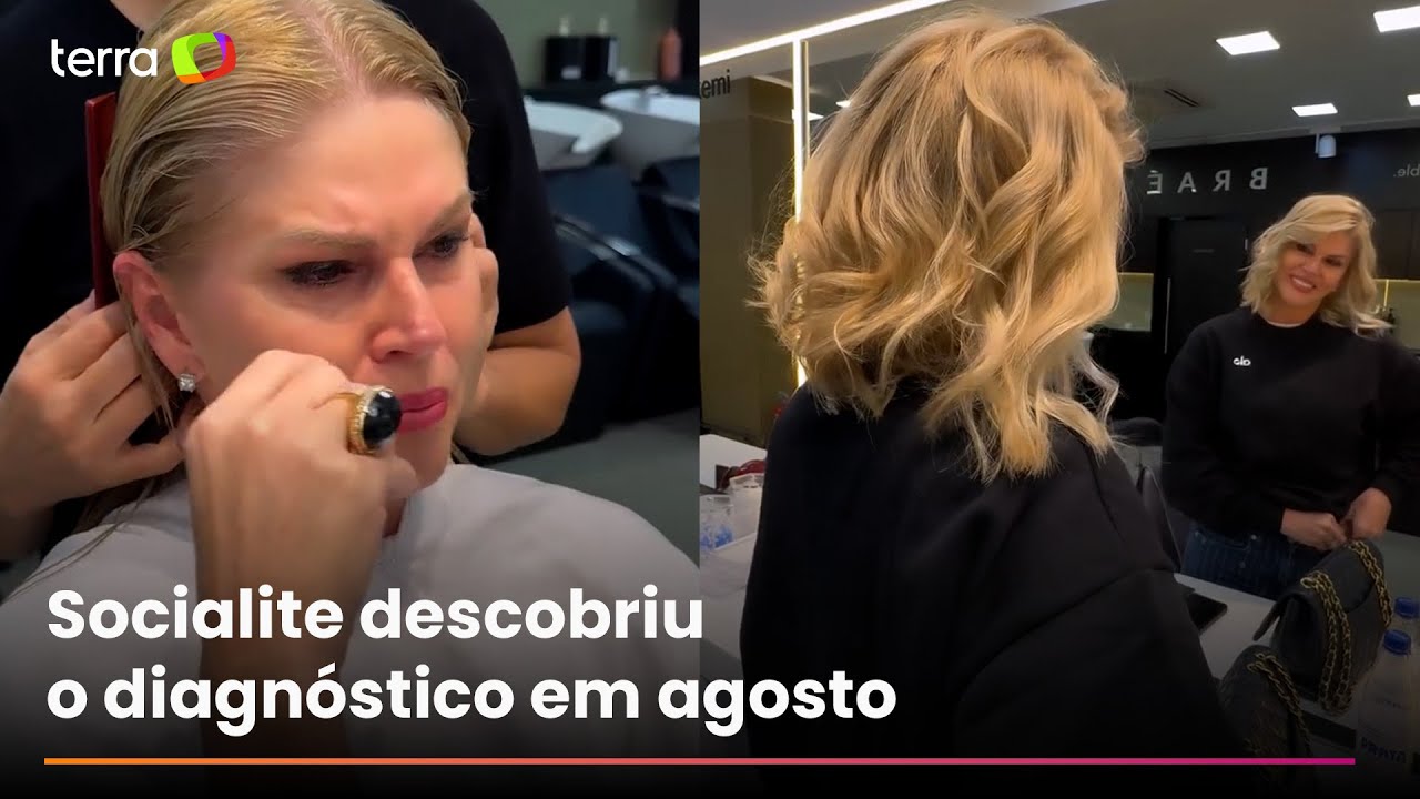 Val Marchiori se emociona ao cortar o cabelo em meio a tratamento contra câncer de mama