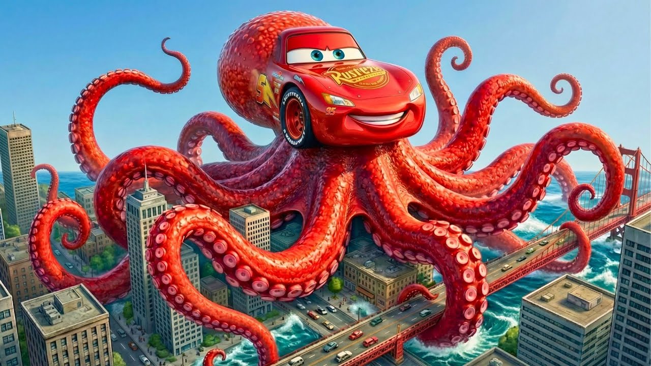 Giant Octopus McQueen Awakens — One Mistake Triggers Total Chaos! 🐙🔥