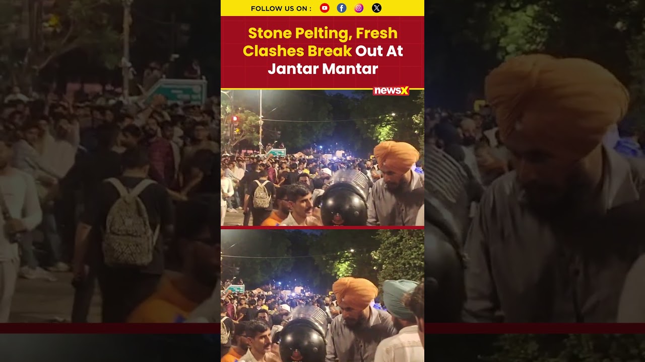 Stone Pelting, Fresh Clashes Break Out At Jantar Mantar | Massive Crowd Has Gathered