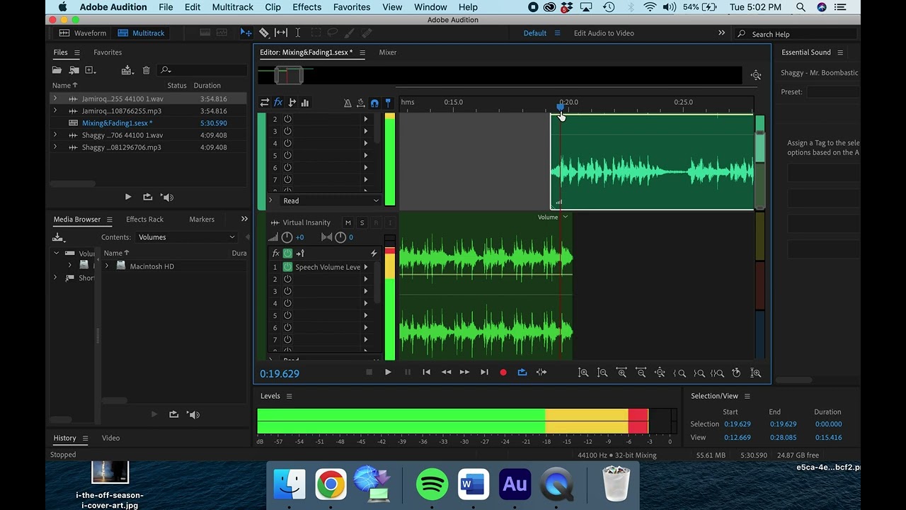 Lesson 3: Mixing & Fading Music on Adobe Audition
