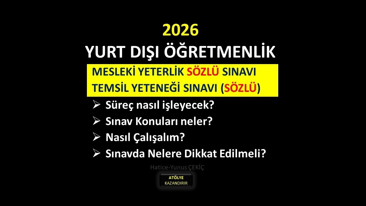 MESLEKİ YETERLİK SÖZLÜ SINAVI/ TEMSİL YETENEĞİ SINAVI (SÖZLÜ)